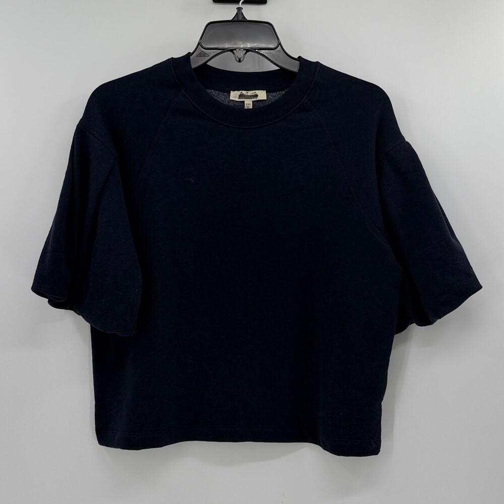 Madewell Women's Puff-Sleeve Sweatshirt Tee - Navy - XXS - NWT